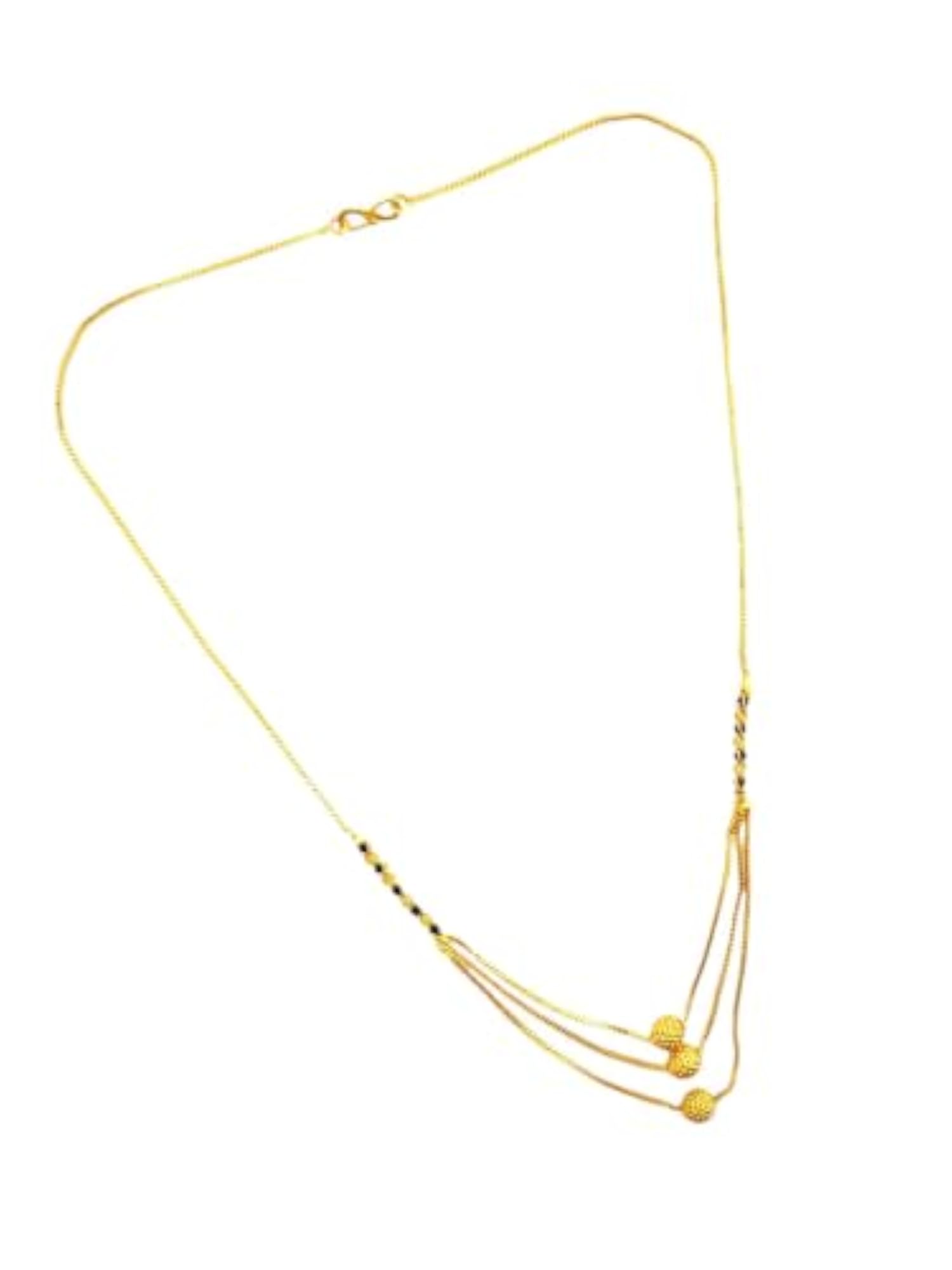 Women's Gold Plated 3 Layer Mangalsutra Necklace